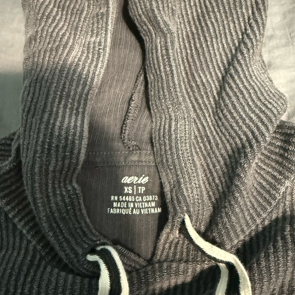 Aerie Charcoal Ribbed  Hoodie